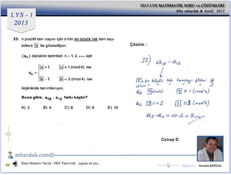 lys 2013 matematik çözümleri pdf